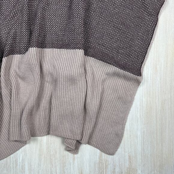 NWT LC Lauren Conrad Poncho Sweater Shrug Colorblock Boho Pom Pom Tie Front OS - Picture 10 of 12